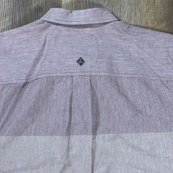 PrAna Broderick Hiking Shirt Large Organic Cotton Outdoors Casual Mens - Picture 13 of 13